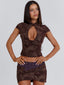 SHANIA MINI SKIRT BROWN Mini Skirt 