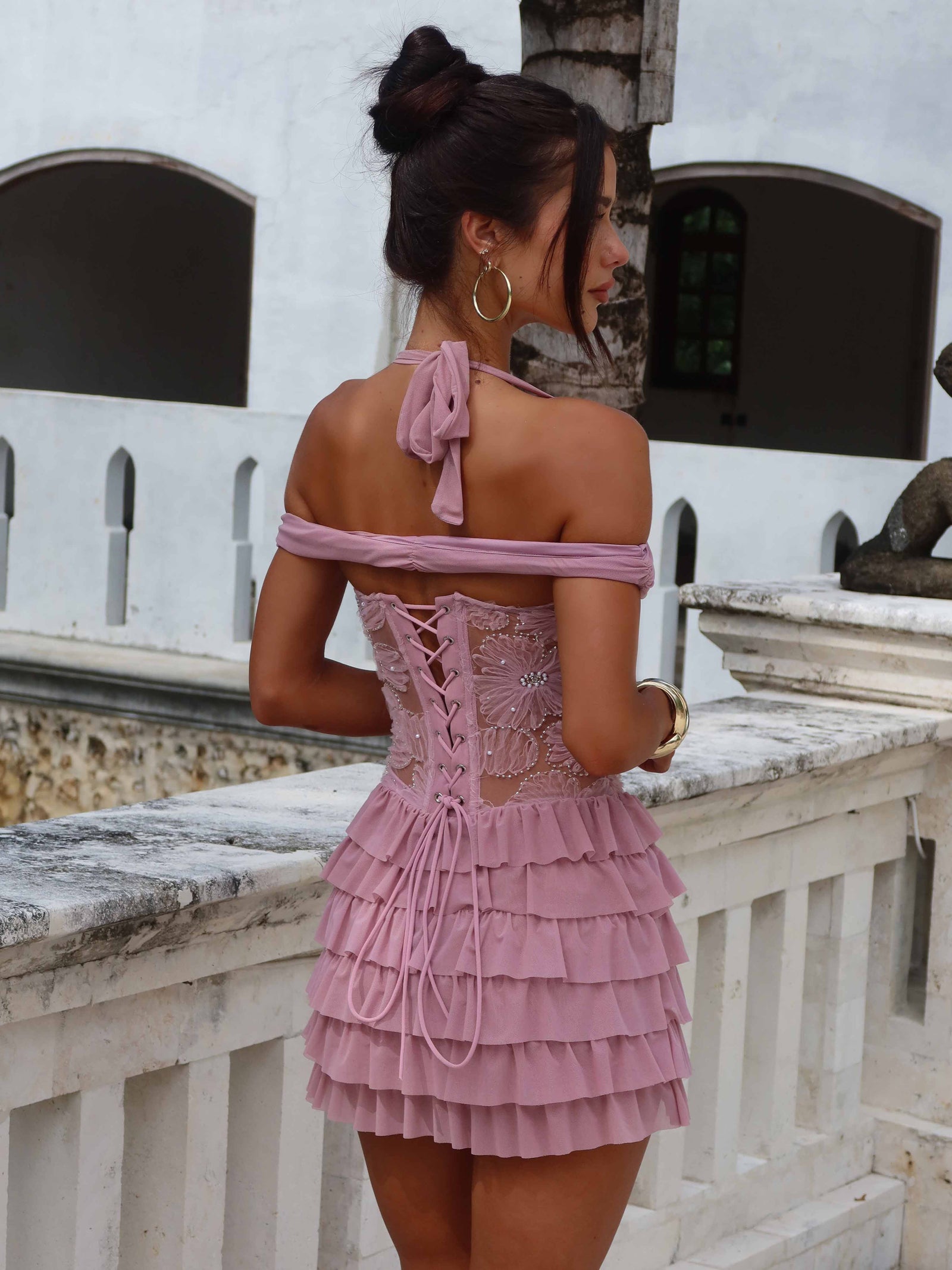 SHONIA MINI DRESS DUSTY ROSE – Outcast