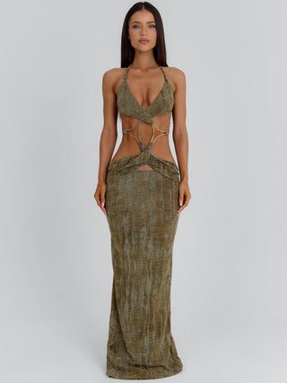 SLACIA MAXI DRESS KHAKI Maxi Dress 