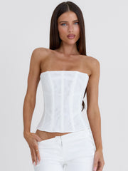 SOLA MESH CORSET TOP WHITE