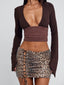 LULUM MINI SKIRT LEOPARD SEQUIN Mini Skirt 