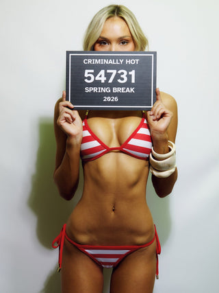 NICOLETTE BIKINI TOP RED WHITE STRIPE Bikini Top 