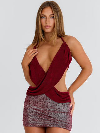 TAMANNA MINI DRESS DEEP RED Mini Dress 