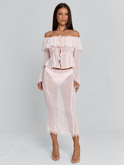 TARAYA MIDI SKIRT PINK