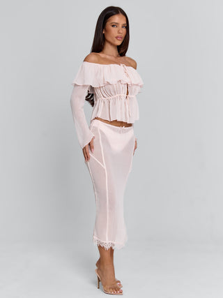 TARAYA MIDI SKIRT PINK Midi Skirt 