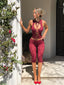 TAYLAH CAPRI WINE Pants 