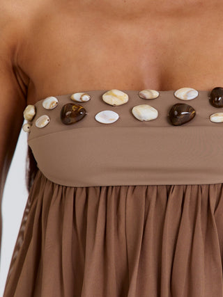 TEEGAN MINI DRESS TAUPE Mini Dress 