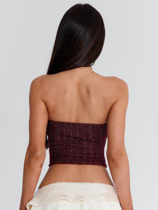THERESA TOP BURGUNDY Crop Top 