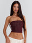 THERESA TOP BURGUNDY Crop Top 