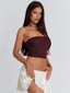 THERESA TOP BURGUNDY Crop Top 
