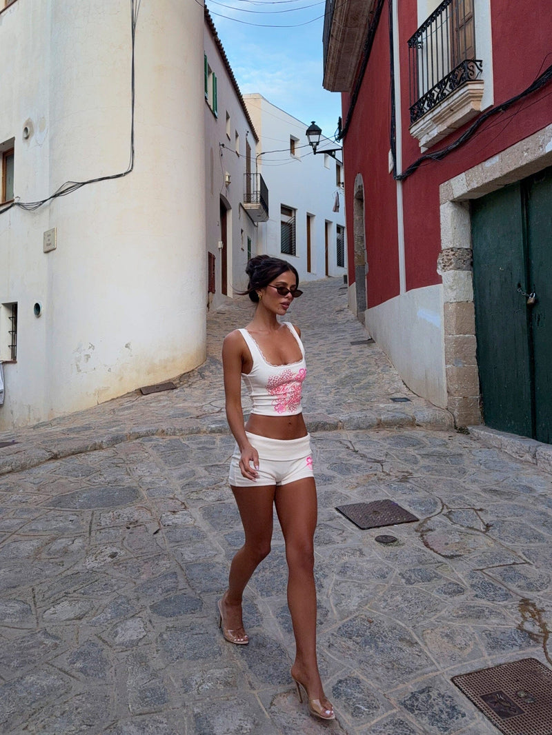 TONII TANK YELLOW/PINK Crop Top 