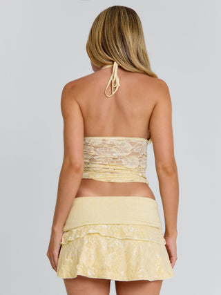 TRIXI MINI SKIRT YELLOW Mini Skirt 