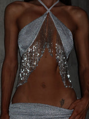 TYLA CROP TOP SILVER