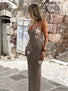 UMBRA MAXI DRESS TAN & WHITE Maxi Dress 