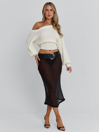 VELANA MIDI SKIRT BLACK Midi Skirt 