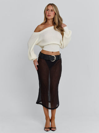 VELANA MIDI SKIRT BLACK Midi Skirt 