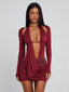 VENARI MINI DRESS BURGUNDY Mini Dress 