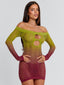 VESSIA MINI DRESS GREEN BURGUNDY Mini Dress 