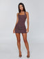 VIVIENNE MINI DRESS BROWN PINSTRIPE Mini Dress 