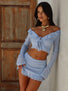 YALENA TOP BLUE Crop Top 