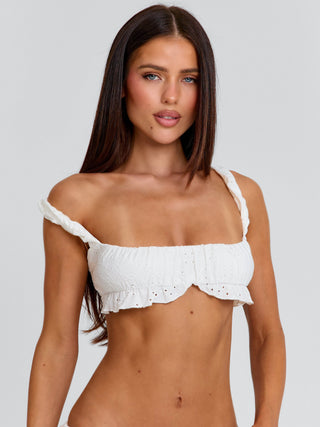 YASMINE TOP WHITE Crop Top 