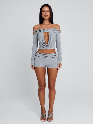 ZAYANA TOP GREY MARLE Top 