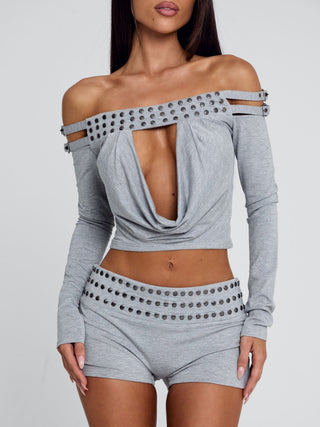 ZAYANA TOP GREY MARLE Top 