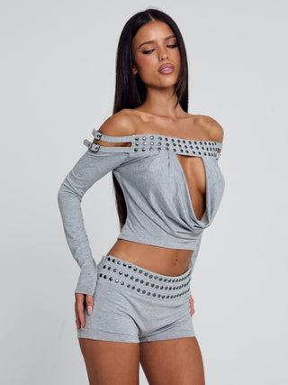 ZAYANA TOP GREY MARLE Top 