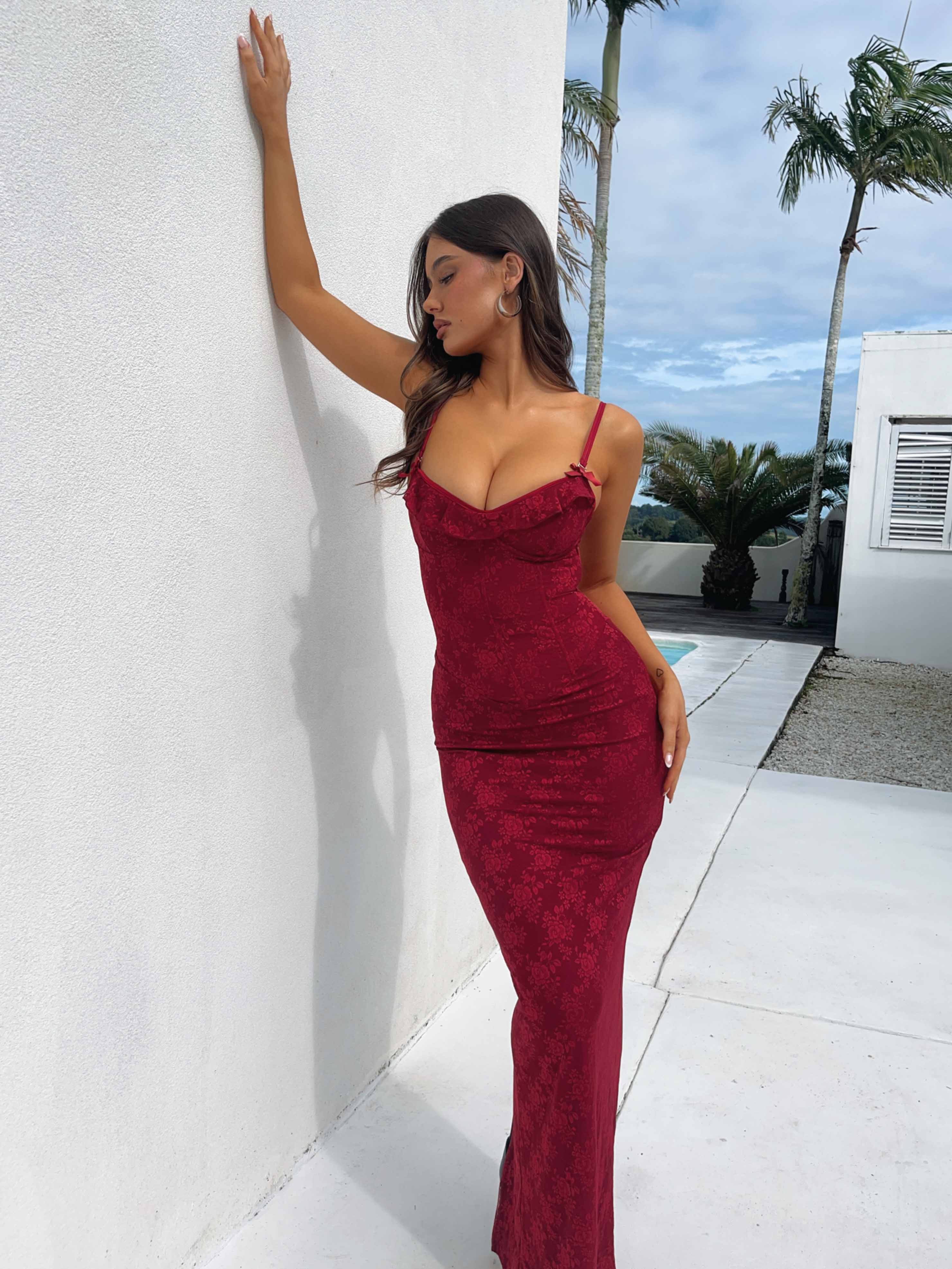 chinese dress ladies Delilah Maxi Red