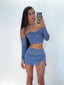 TIARI MINI SKIRT BLUE - OUTCAST EXCLUSIVES Mini Skirt 