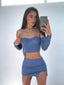 TIARI MINI SKIRT BLUE - OUTCAST EXCLUSIVES Mini Skirt 