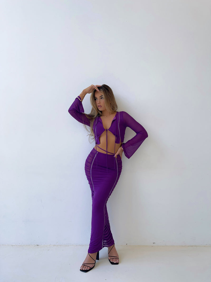 MADDY MAXI SKIRT PURPLE - OUTCAST EXCLUSIVES Generation Outcast Clothing 