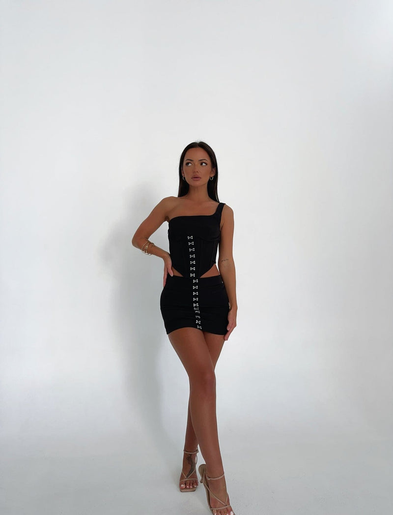 LOVINA MINI SKIRT BLACK - OUTCAST EXCLUSIVES Generation Outcast Clothing 