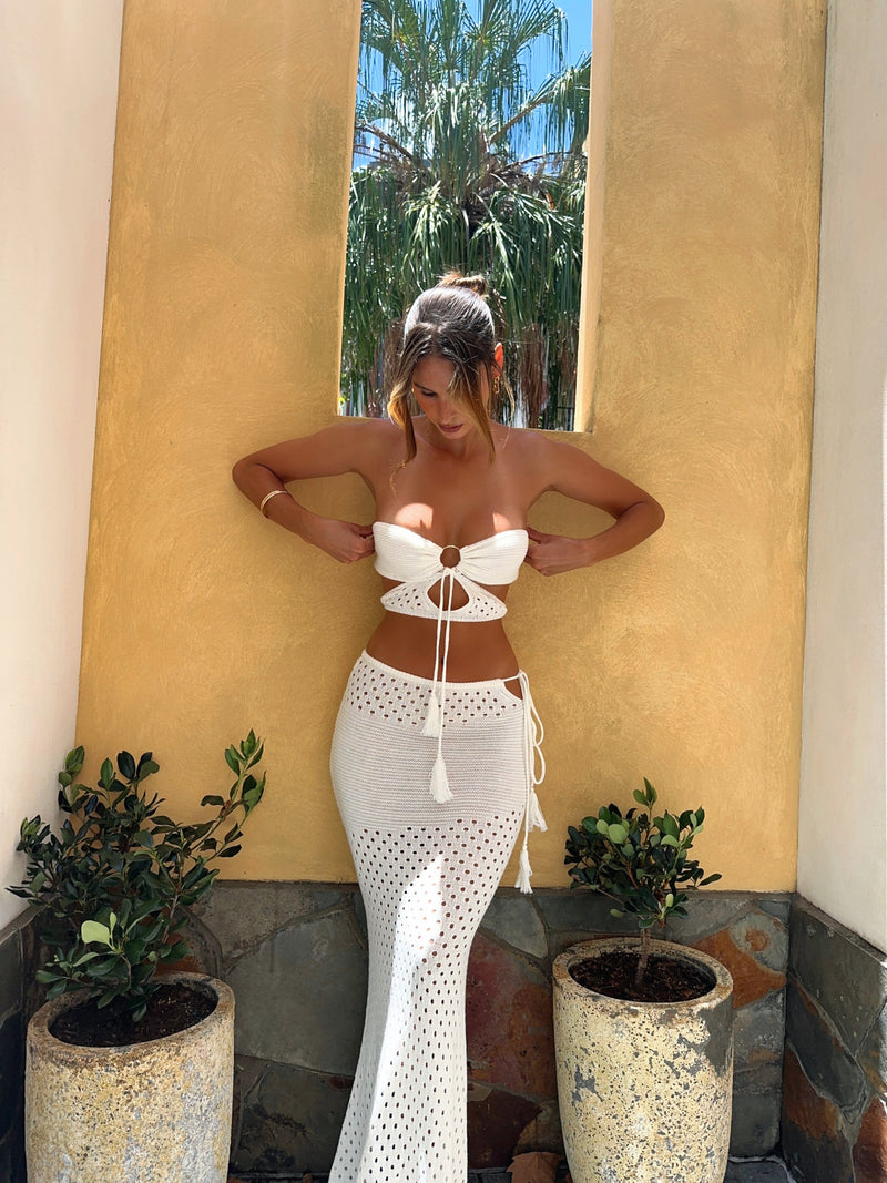 CHER CROCHET MAXI SKIRT WHITE - OUTCAST EXCLUSIVES Maxi Skirt 