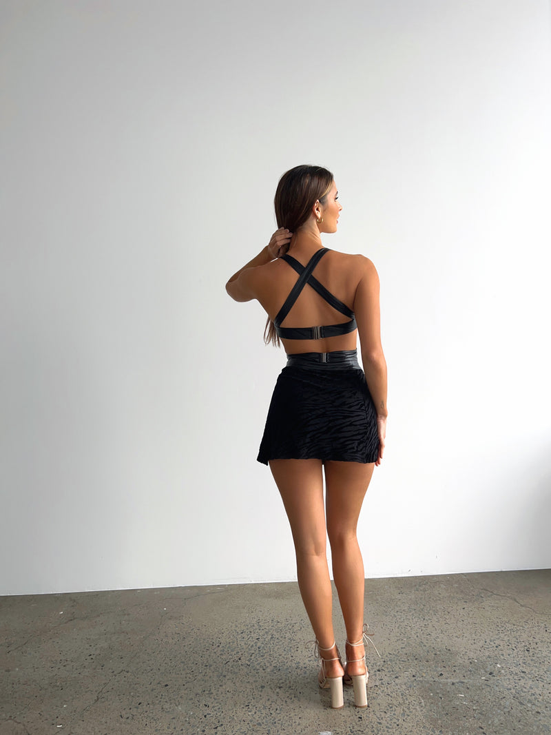 NIA MINI SKIRT BLACK PU- OUTCAST EXCLUSIVES Mini Skirt 