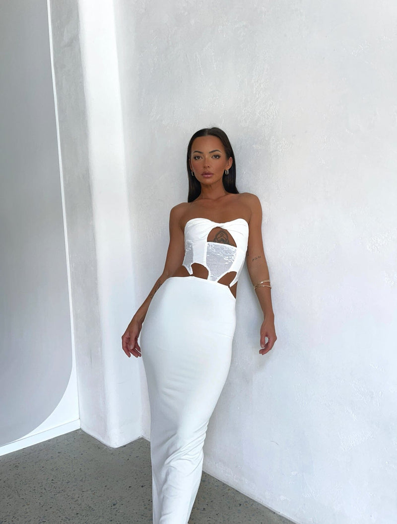 PALMA MAXI DRESS WHITE - OUTCAST EXCLUSIVES Maxi Dress Generation Outcast Clothing 